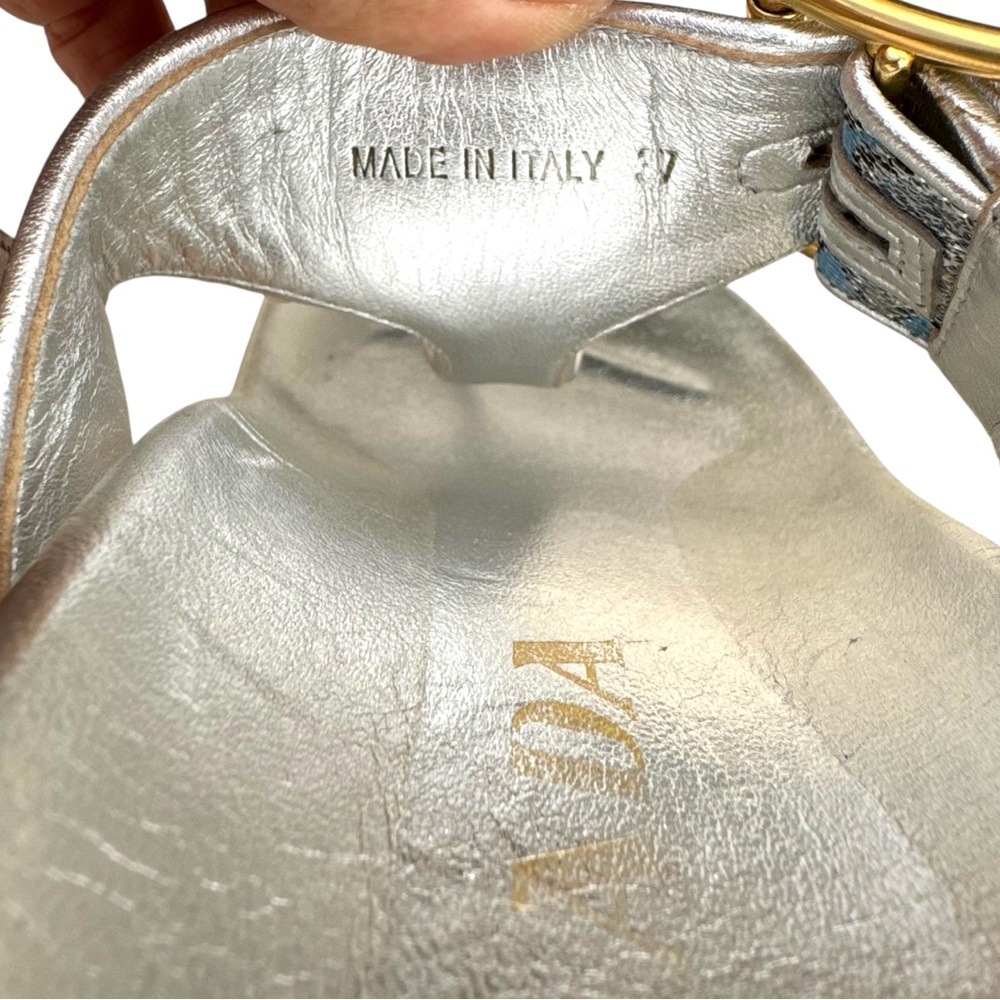 PRADA Silver Flat Sandals Slides - image 16